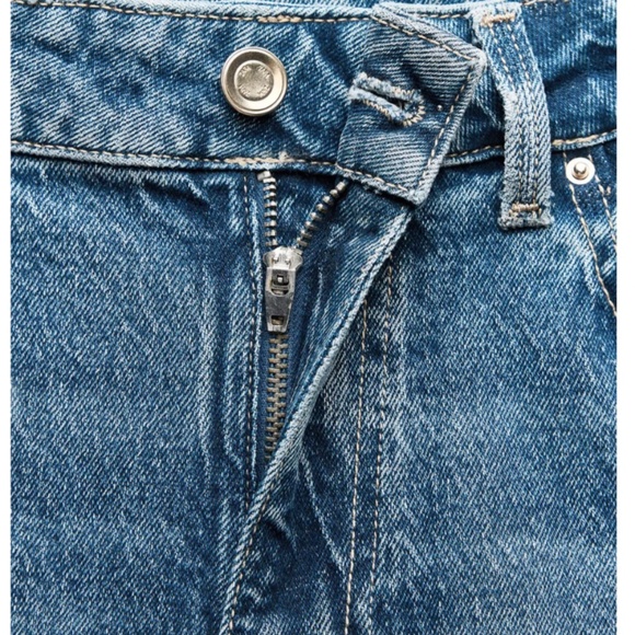 Zara Size 8 HIGH RISE Z1975 BELTED STRAIGHT LEG JEANS - Picture 6 of 6